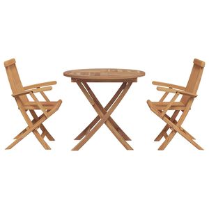 vidaXL Conjunto de Comedor de Jard&iacute;n 3 pcs Marr&oacute;n