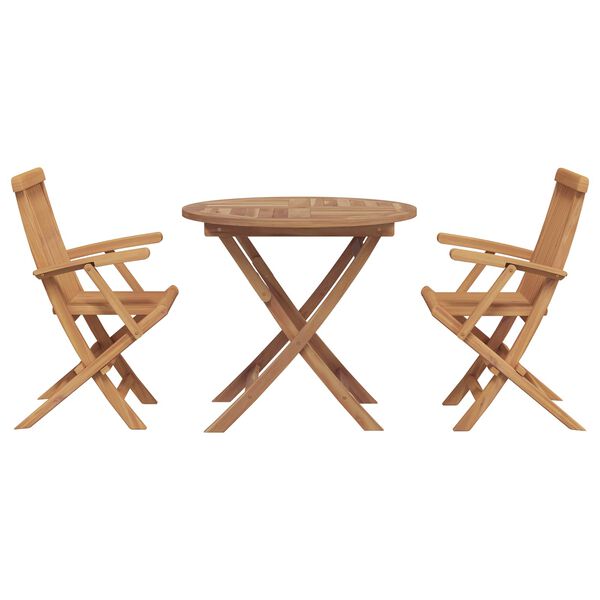 vidaXL Conjunto de Comedor de Jard&iacute;n 3 pcs Marr&oacute;n