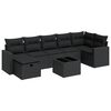 vidaXL Set de sof&aacute;s de jard&iacute;n y cojines 8 piezas rat&aacute;n sint&eacute;tico negro