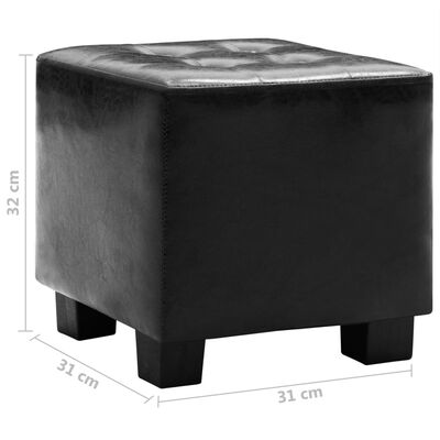 vidaXL Sillón con diseño de cubo con reposapiés cuero sintético negro