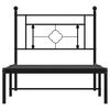 vidaXL Estructura cama sin colch&oacute;n con cabecero metal negro 90x190 cm