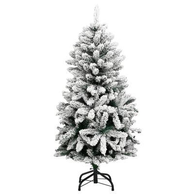 vidaXL Árbol de Navidad artificial con bisagras 150 LED y nieve 120 cm