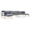vidaXL Muebles de pal&eacute;s de jard&iacute;n cojines arena 6 piezas madera