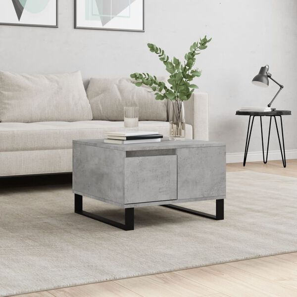 vidaXL Mesa de centro madera contrachapada gris hormig&oacute;n 55x55x36,5 cm