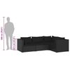vidaXL Set de muebles de jard&iacute;n 4 pzas y cojines rat&aacute;n sint&eacute;tico negro