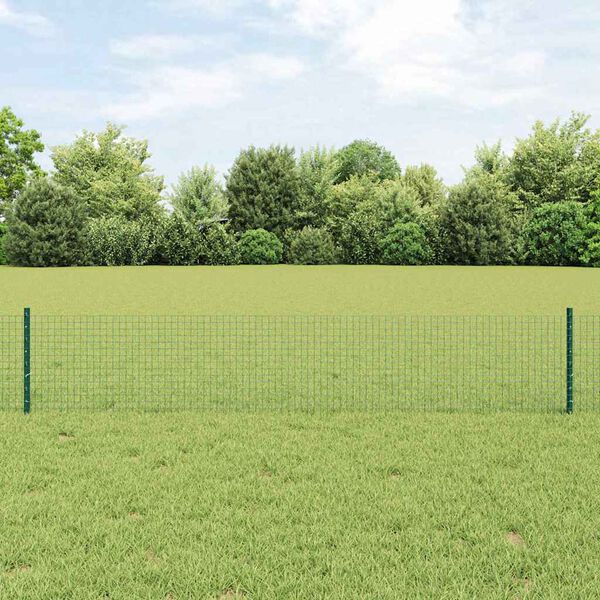 vidaXL Valla con Poste Verde 0,4 x 100 m Acero y PVC