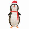 vidaXL Figura de ping&uuml;ino de nieve con 600 LED C&aacute;lido 78 x 178 cm tela