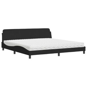 vidaXL Cama con colch&oacute;n Dover terciopelo negro 200x200 cm