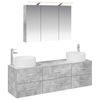 vidaXL Juego de muebles de ba&ntilde;o 4 uds. Gris Hormig&oacute;n