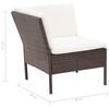 vidaXL Set muebles de jard&iacute;n 8 piezas y cojines rat&aacute;n sint&eacute;tico marr&oacute;n