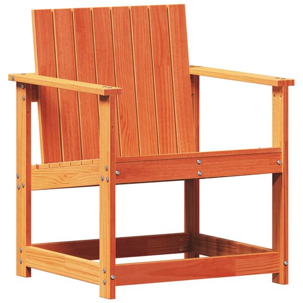 vidaXL Silla de jardín madera maciza de pino marrón cera 62x56x77 cm