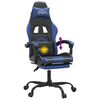 vidaXL Silla gaming giratoria y reposapi&eacute;s cuero sint&eacute;tico negro azul