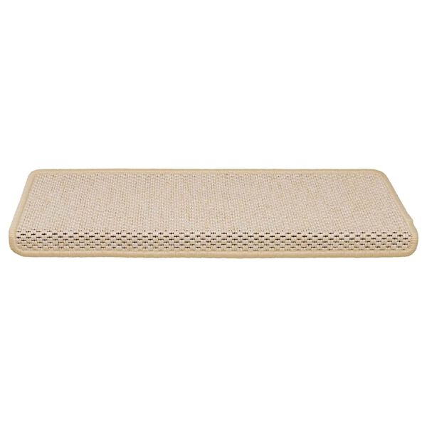 vidaXL Alfombrilla autoadhesiva escalera sisal 15 uds Berber 65x21x4 cm