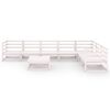 vidaXL Set de sal&oacute;n de jard&iacute;n de 8 piezas blanco madera maciza de pino