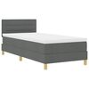 vidaXL Cama tipo Box Spring con colch&oacute;n Gris oscuro 90 x 200 cm tela