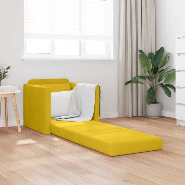 vidaXL Sof&aacute; cama 60cm Amarillo oscuro Terciopelo