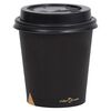 vidaXL Vasos de papel para caf&eacute; con tapas 250 uds negro 200 ml