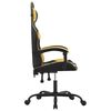 vidaXL Silla gaming cuero sintético negro y dorado