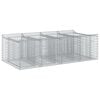 vidaXL Cama elevada de gavi&oacute;n 2 uds. 200 x 100 x 60 cm Plateado