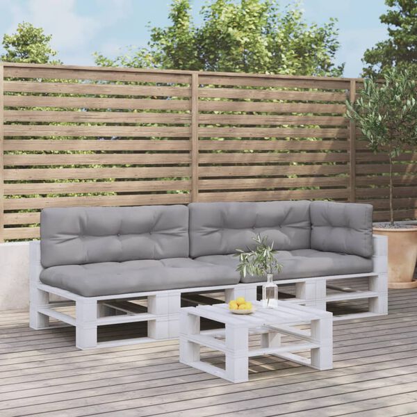 vidaXL Cojines para palets 5 unidades tela gris