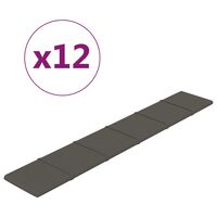 vidaXL Paneles de pared 12 uds terciopelo gris oscuro 90x15 cm 1,62 m²