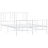 vidaXL Estructura cama sin colch&oacute;n con estribo metal blanco 160x200 cm