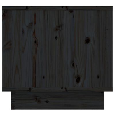 vidaXL Mesita de noche madera maciza de pino negro 35x34x32 cm