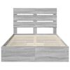 vidaXL Cama con almacenamiento con cabecera Gris Sonoma 135 x 190 cm