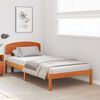 vidaXL Estructura de cama con cabecera Marr&oacute;n cera 80 x 200 cm