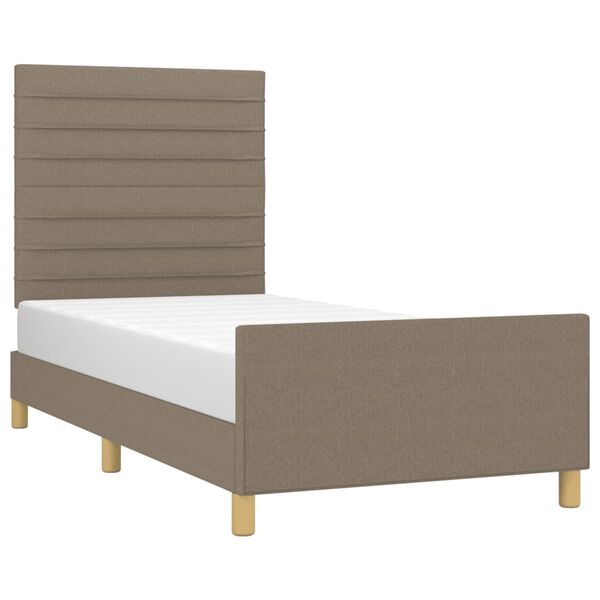 vidaXL Estructura de cama sin colchón tela gris taupe 90x190 cm