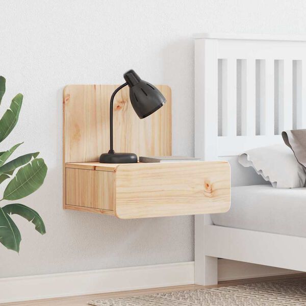 vidaXL Mesita de Noche Marrón 44 x 32,5 x 40 cm Madera maciza de pino