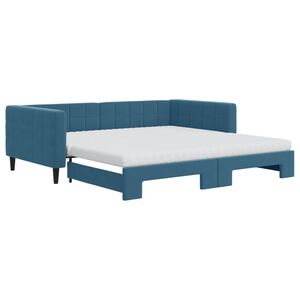 vidaXL Sof&aacute; cama nido con colch&oacute;n terciopelo azul 100x200 cm