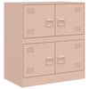 vidaXL Aparador de acero rosa 67x39x73 cm