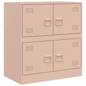 vidaXL Aparador de acero rosa 67x39x73 cm