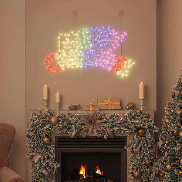 vidaXL Cartel de Navidad con 240 LED Multicolor 100 x 50 cm PVC