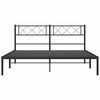 vidaXL Estructura cama sin colchón con cabecero metal negro 135x190 cm