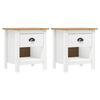 vidaXL Mesitas de noche 2 uds Hill madera maciza de pino 46x35x49,5 cm