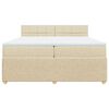 vidaXL Cama box spring con colch&oacute;n tela color crema 200x200 cm