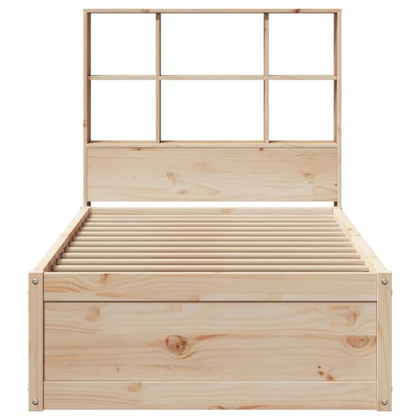 vidaXL Estructura de cama sin colch&oacute;n madera maciza pino 75x190 cm