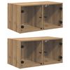 vidaXL Armarios de pared 2 uds. 68 x 37 x 35 cm Madera contrachapada