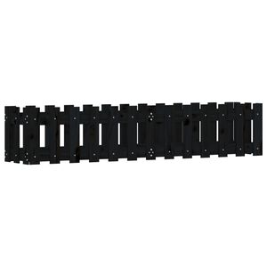 vidaXL Arriate elevado jard&iacute;n con valla madera pino negro 150x30x30cm