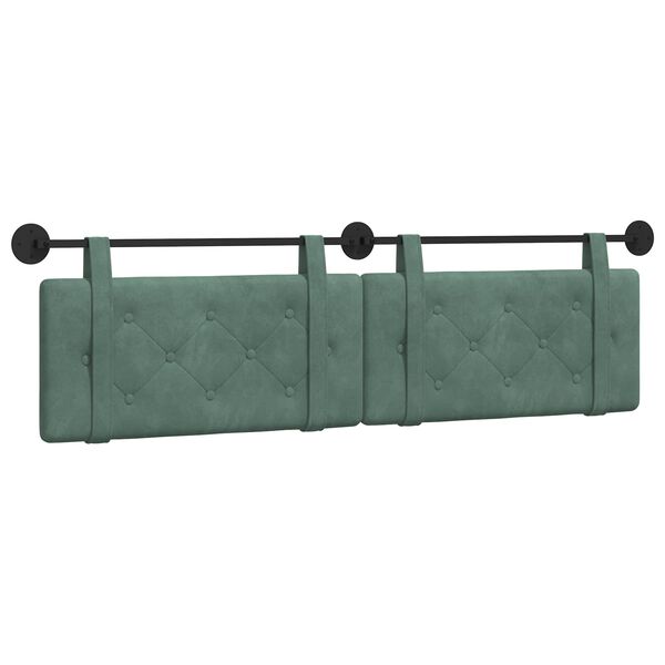 vidaXL Cabecera Colgante Verde Mar 190 x 55 x 5 cm Terciopelo