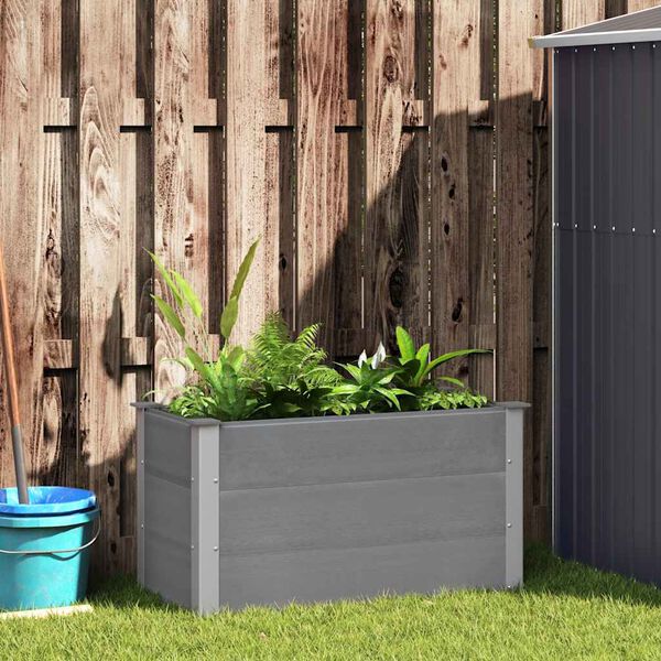 vidaXL Arriate de WPC gris 100x50x54 cm