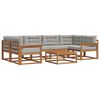 vidaXL Conjunto de sof&aacute;s de exterior 7 pcs Gris Natural y Claro