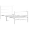 vidaXL Estructura cama sin colch&oacute;n con estribo metal blanco 90x200 cm