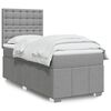 vidaXL Cama box spring con colch&oacute;n tela gris claro 100x200 cm