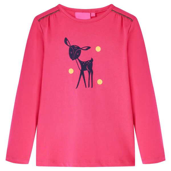Camiseta infantil de manga larga rosa brillante 116