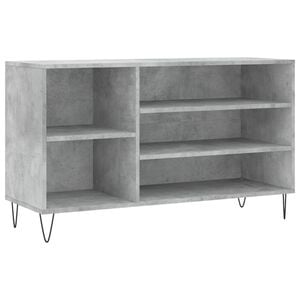 vidaXL Zapatero madera contrachapada gris hormig&oacute;n 102x36x60 cm