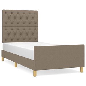 vidaXL Estructura de cama sin colch&oacute;n tela gris taupe 80x200 cm