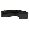 vidaXL Set de sof&aacute;s de jard&iacute;n 10 pzas cojines rat&aacute;n sint&eacute;tico negro